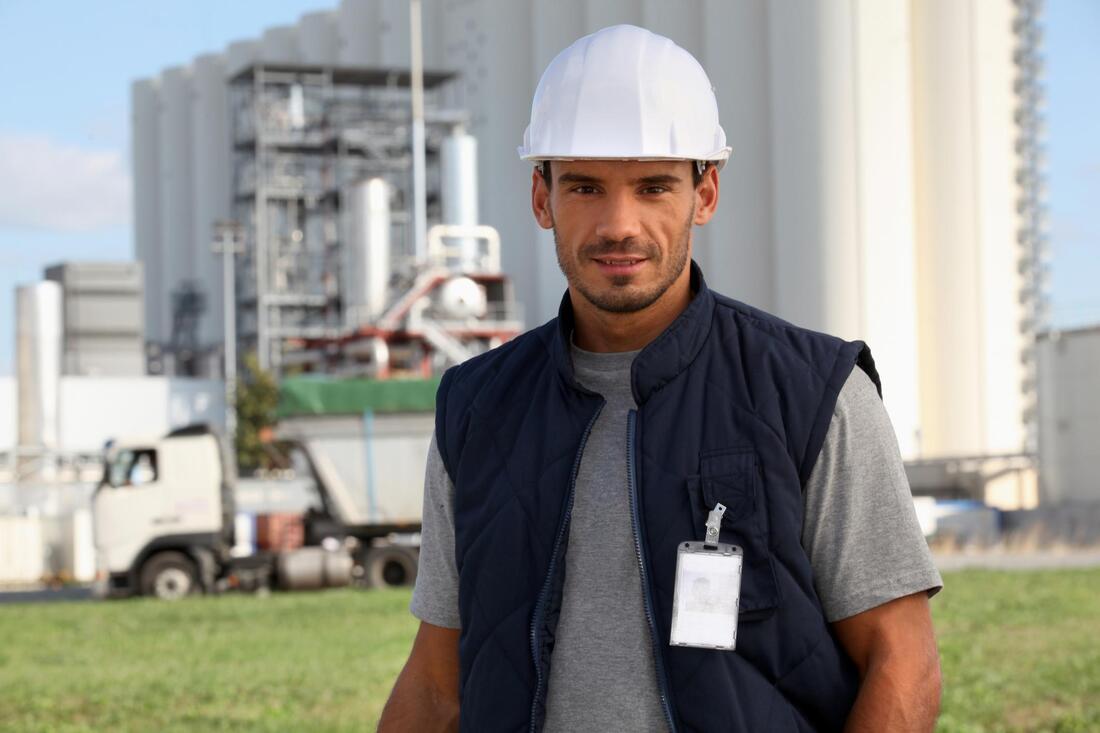 worker standing near the site